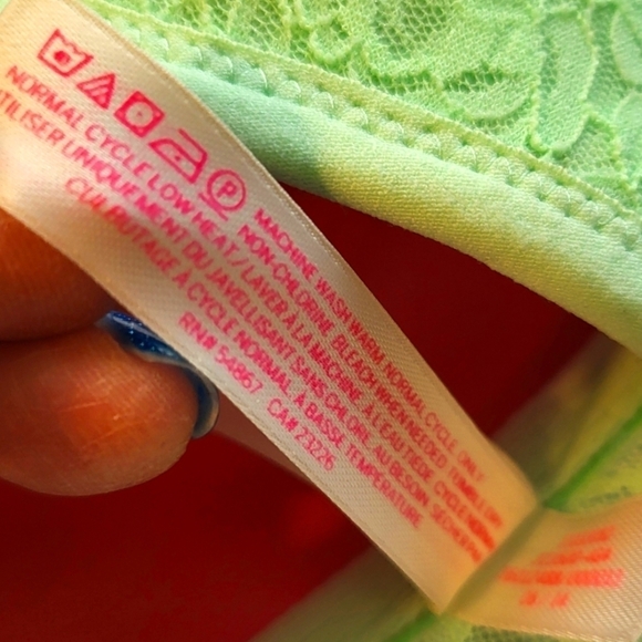 PINK Victoria Secret mint green Lace Bandeau XS-TP strapless - Picture 8 of 9